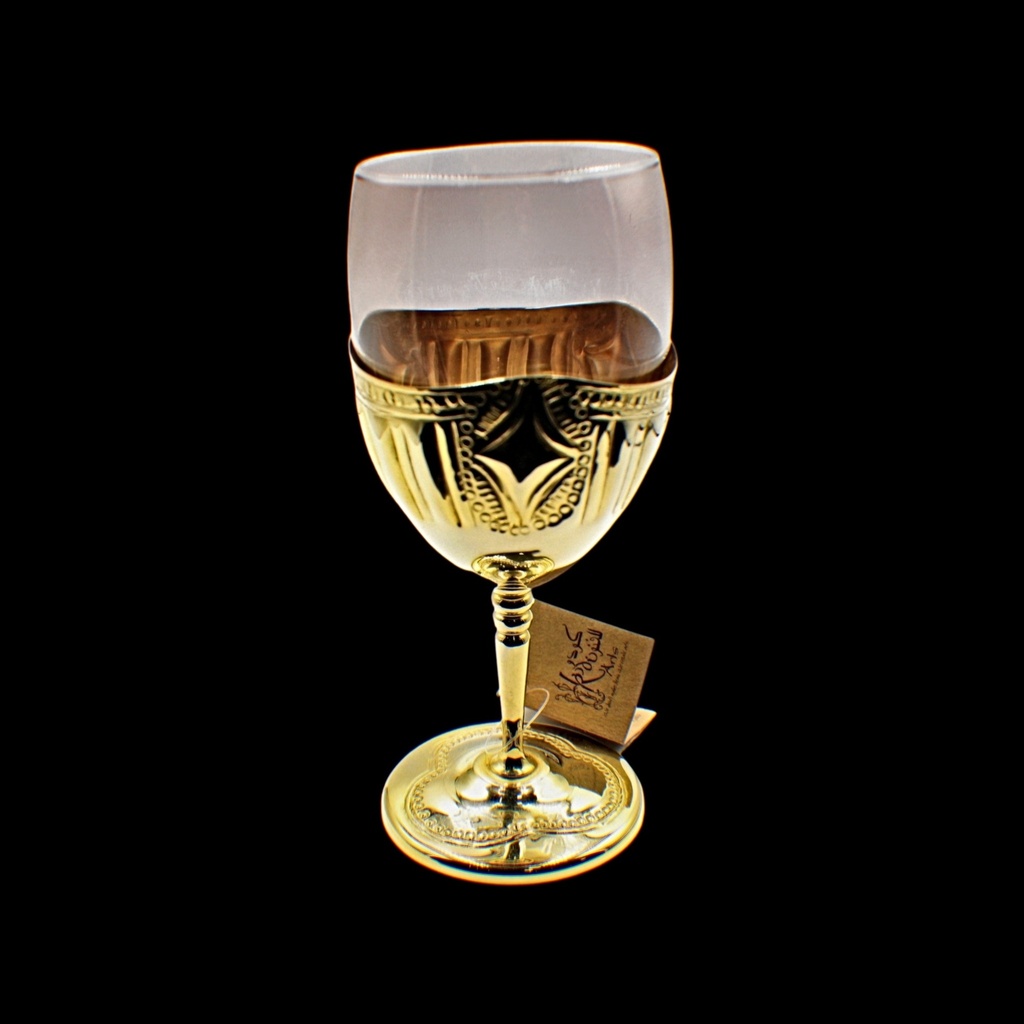 اكواب زجاج - Footed Glass 225 Naj Gold (6 Pieces)