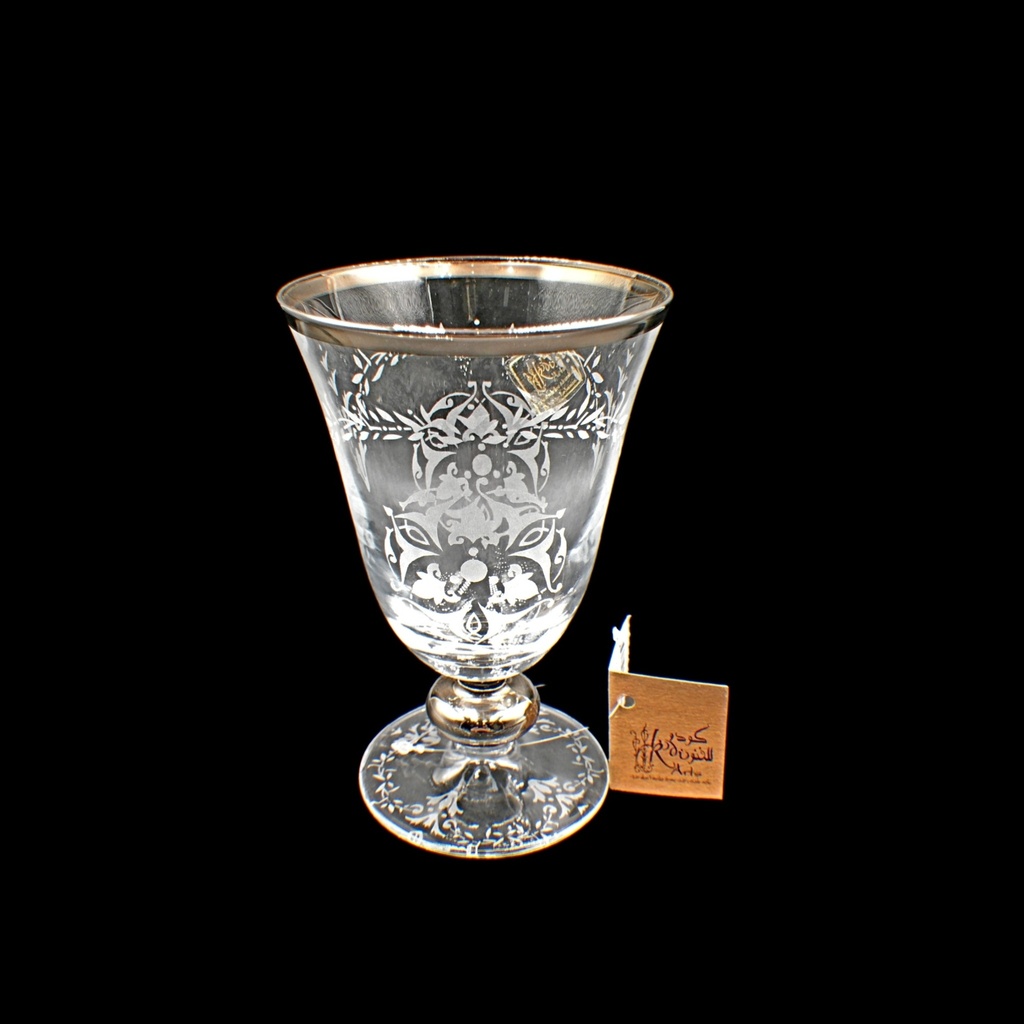 اكواب زجاج - Footed Glass 232 Sbh Trns Slvr 6mm (6 Pieces)