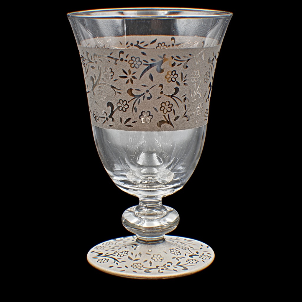  Footed Glass 232 Ward Slvr Trns - اكواب زجاج (6 Pieces)