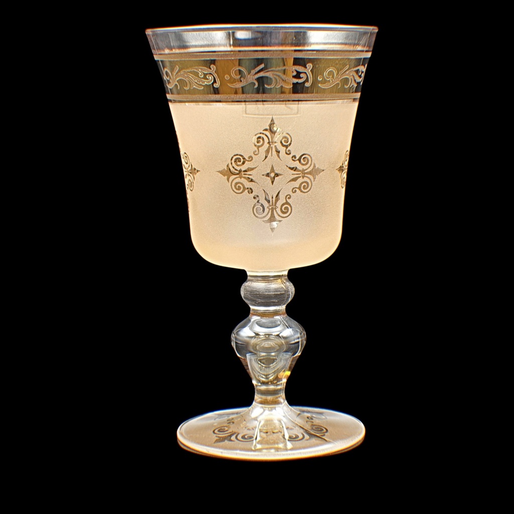 اكواب زجاج - Footed Glass 234 Atf Pnt Ylow Gold 6mm (6 Pieces)
