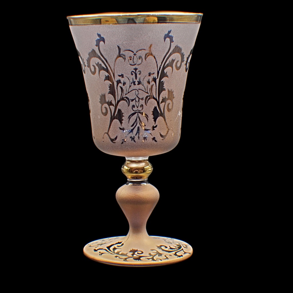 Footed Glass 234 Bbt Pnt Brnz Gold 6mm - اكواب زجاج