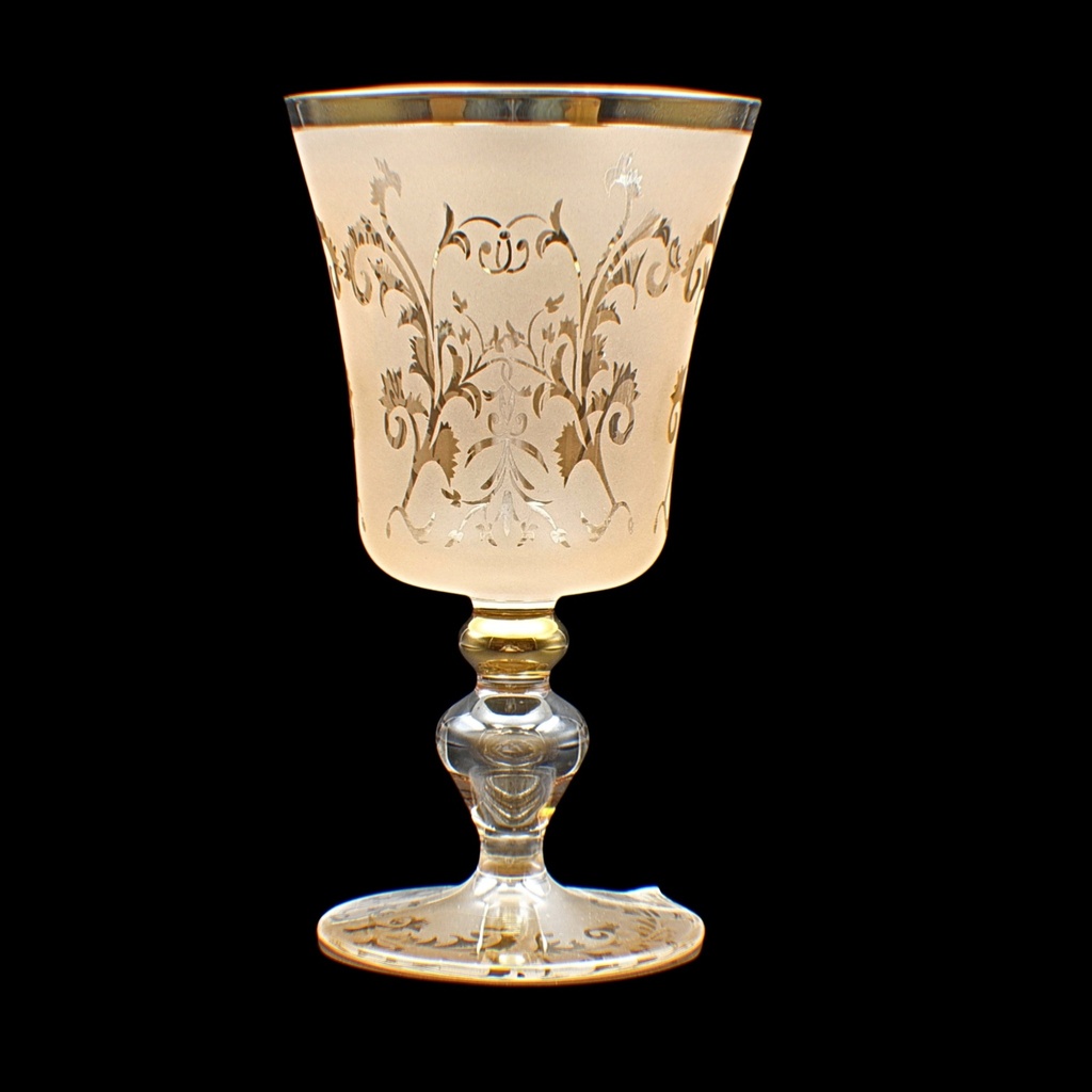 اكواب زجاج - Footed Glass 234 Bbt Pnt Ylow Gold 6mm (6 Pieces)