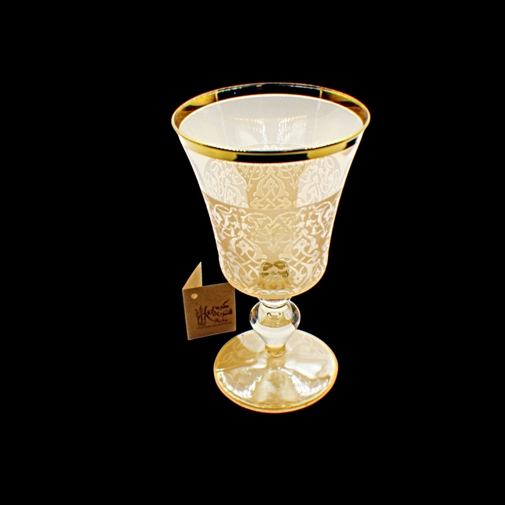 اكواب زجاج - Footed Glass 234 Imn Pnt Ylow Gold 6mm (6 Pieces)