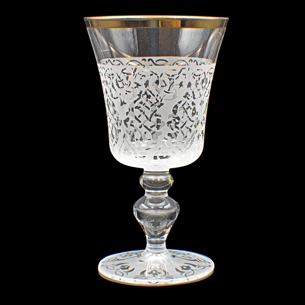 اكواب زجاج - Footed Glass 234 Imn SandB Gold 6mm (6 Pieces)