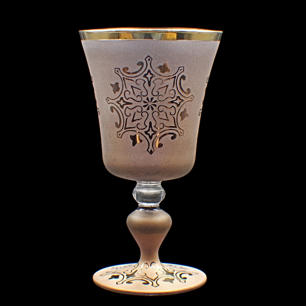 اكواب زجاج - Footed Glass 234 Malk Pnt Brnz Gold 6mm (6 Pieces)