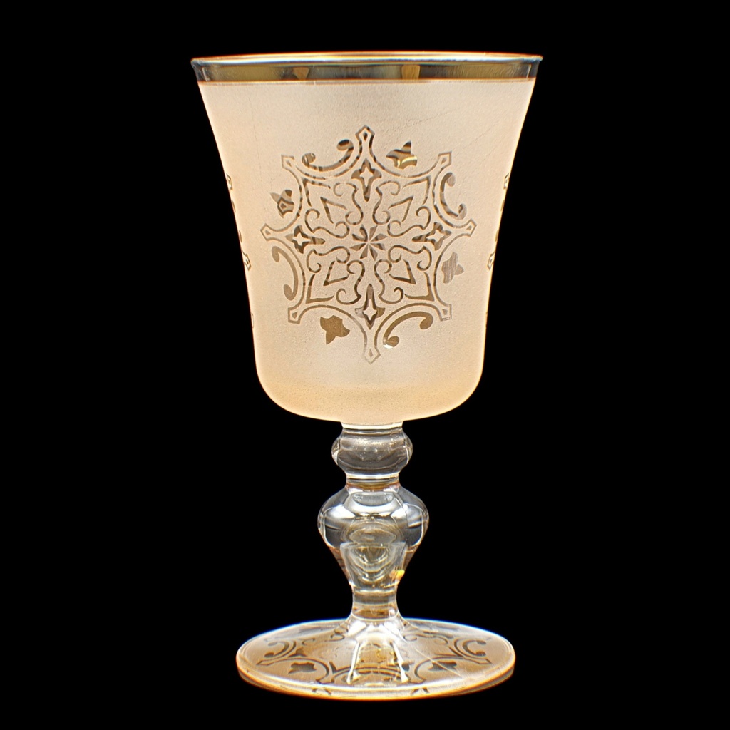 اكواب زجاج - Footed Glass 234 Malk Pnt Ylow Gold 6mm (6 Pieces)