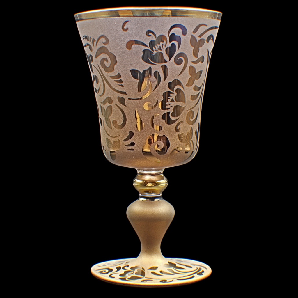 اكواب زجاج - Footed Glass 234 Rola Pnt Brnz Gold 6mm (6 Pieces)