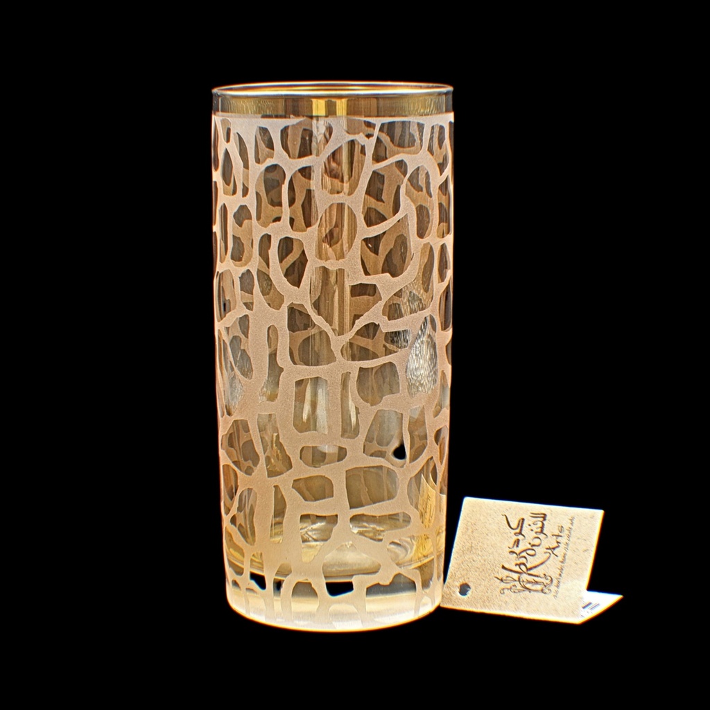 اكواب زجاج - Highball Glass 155 Girf Pnt Ylow Gold 6mm (6 Pieces)