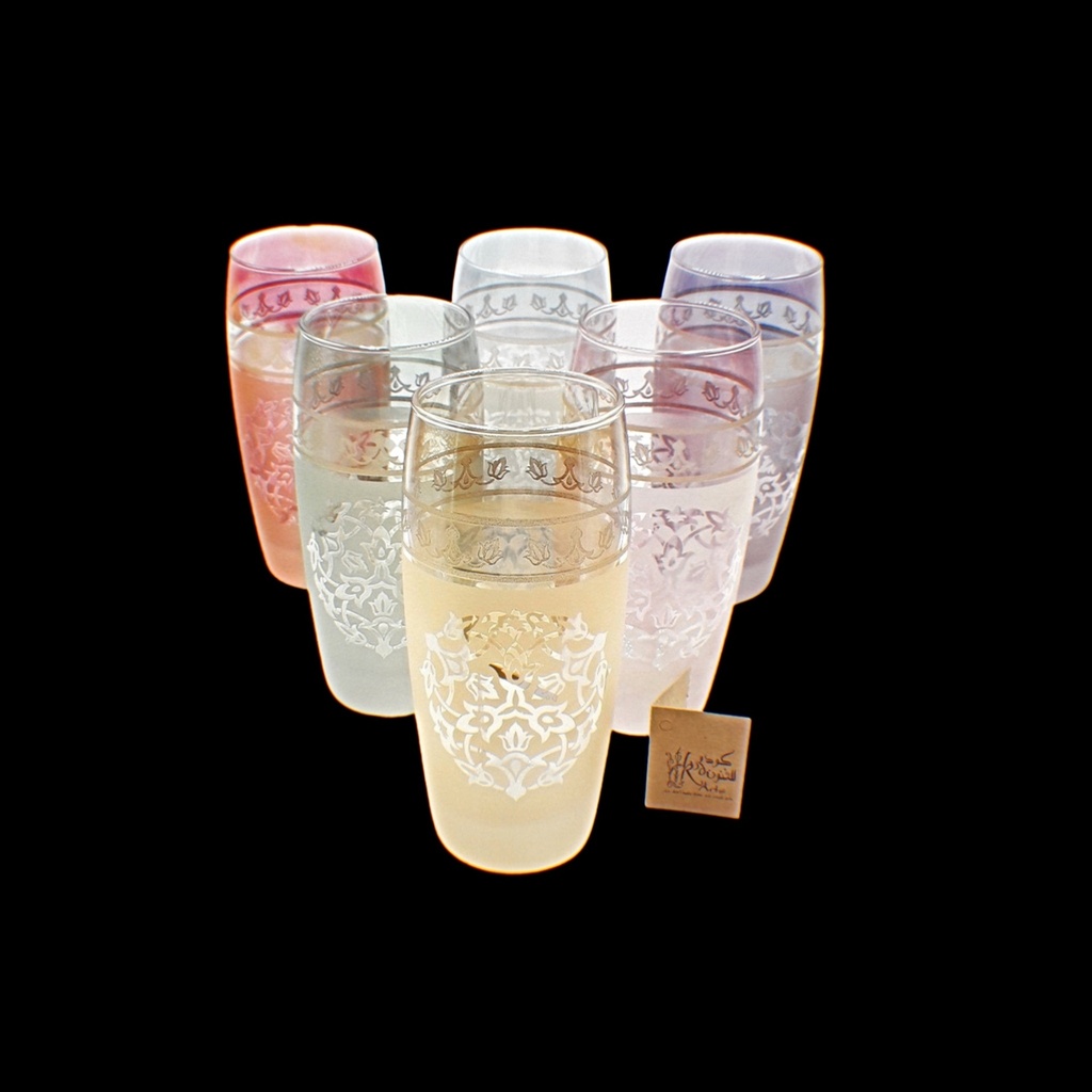 اكواب زجاج - Highball Glass 160 Hiba Pnt Mix (6 Pieces)