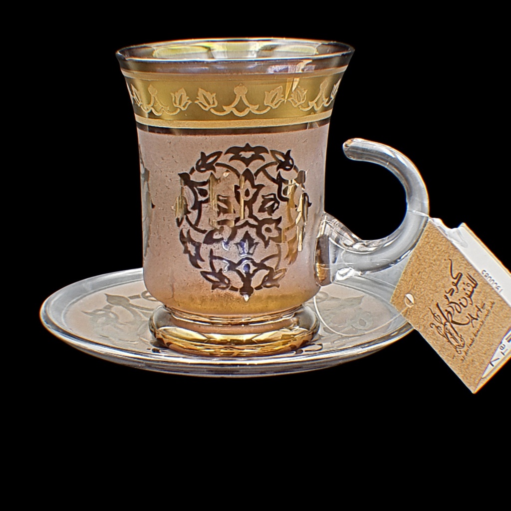  Tea Cup 113 Hiba Pnt Brnz Gold 6mm - اكواب شاي