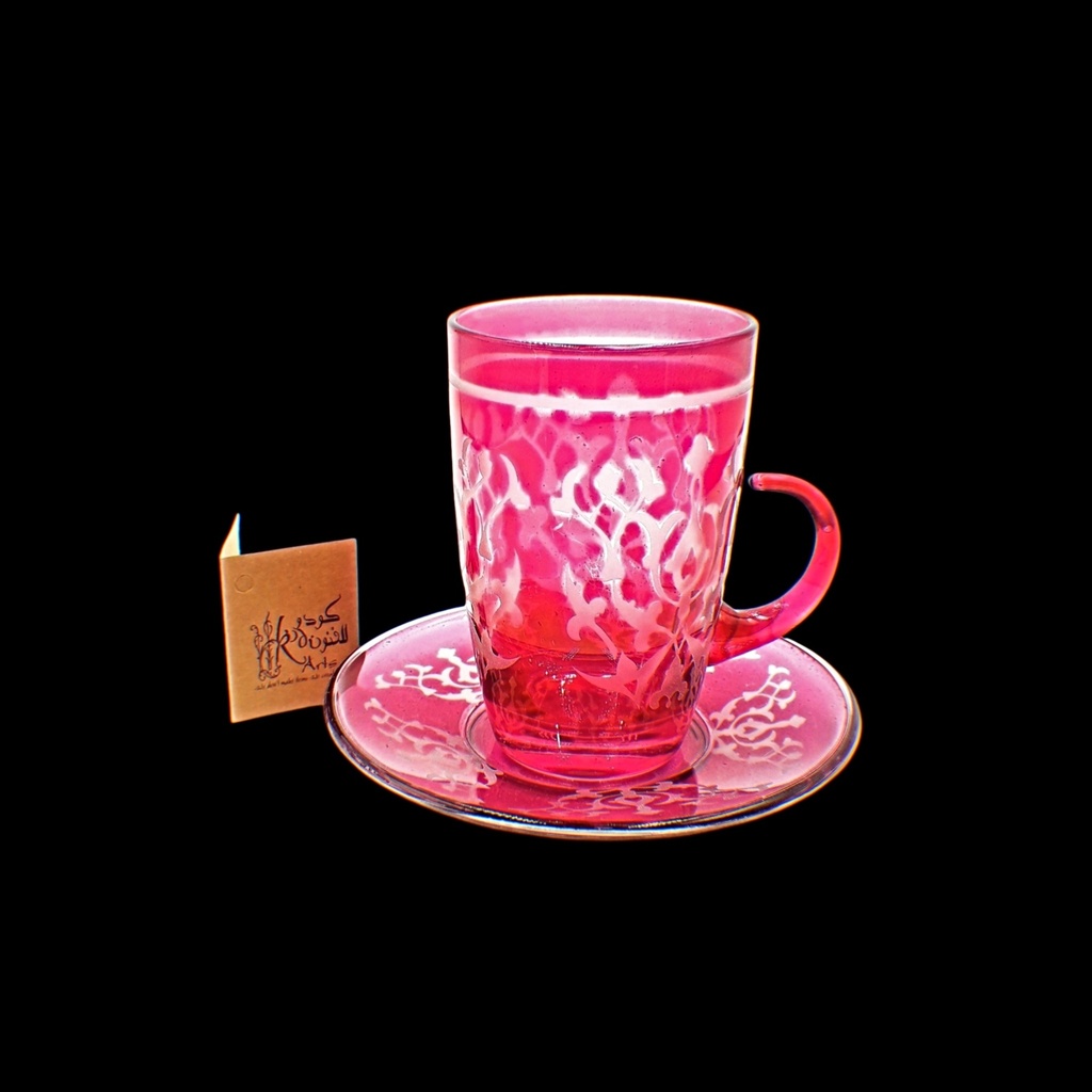 اكواب شاي - Tea Cup 115 Kng Clrl Red Trns (6 Pieces)