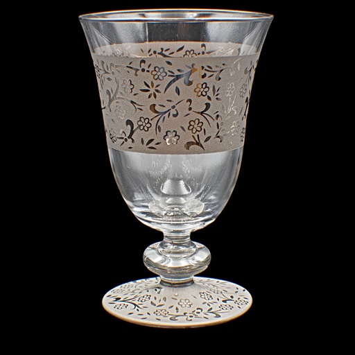[1958873] اكواب زجاج - Footed Glass 232 Ward Slvr Trns (6 Pieces)