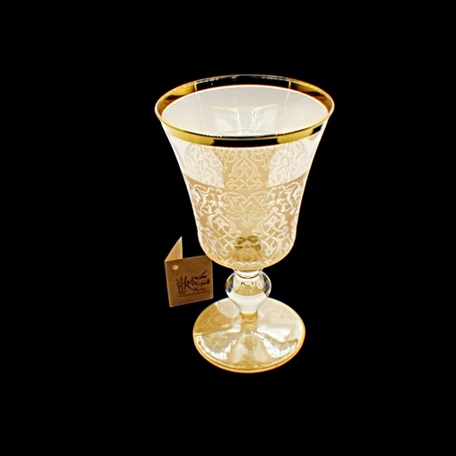 [1056402] اكواب زجاج - Footed Glass 234 Imn Pnt Ylow Gold 6mm (6 Pieces)