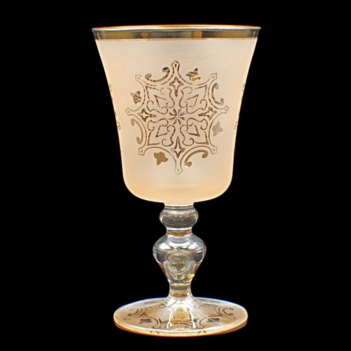 [8311530] اكواب زجاج - Footed Glass 234 Malk Pnt Ylow Gold 6mm (6 Pieces)
