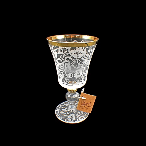 [7653390] اكواب زجاج - Footed Glass 234 Rola Trns Gold 6mm (6 Pieces)