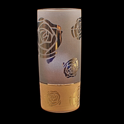 [1507863] اكواب زجاج - Highball Glass 155 Flwr Pnt Brnz Gold 6mm (6 Pieces)