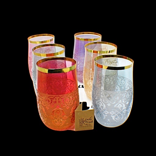 [19408241] اكواب زجاج - Highball Glass 161 Imn Pnt Mix Gold 6mm (6 Pieces)