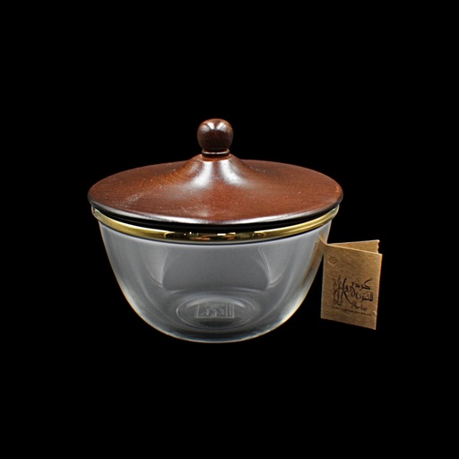 [6929148] سكرية - Sugar Bowl 180 Plain Trns Gold 6mm (1 Piece)