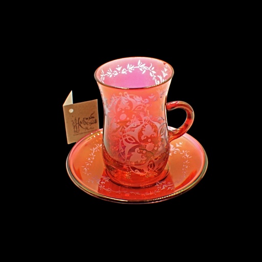 [4637416] اكواب شاي - Tea Cup 117 Sbh Clrl Red Trns (6 Pieces)